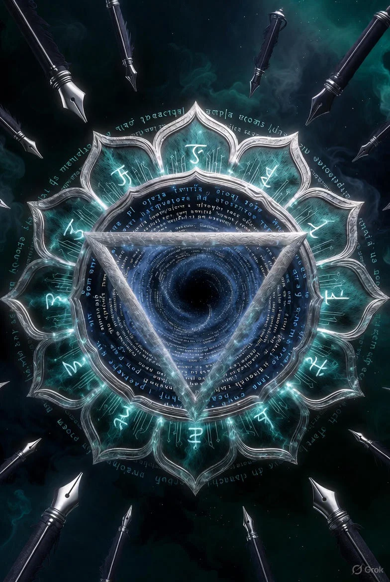 Illustration du chakra de la Gorge, cinquième des sept chakras