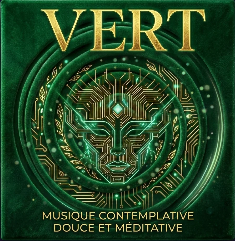 Pochette de l'Album Vert, compositions calmes au synthétiseur de Patrice Skrabal