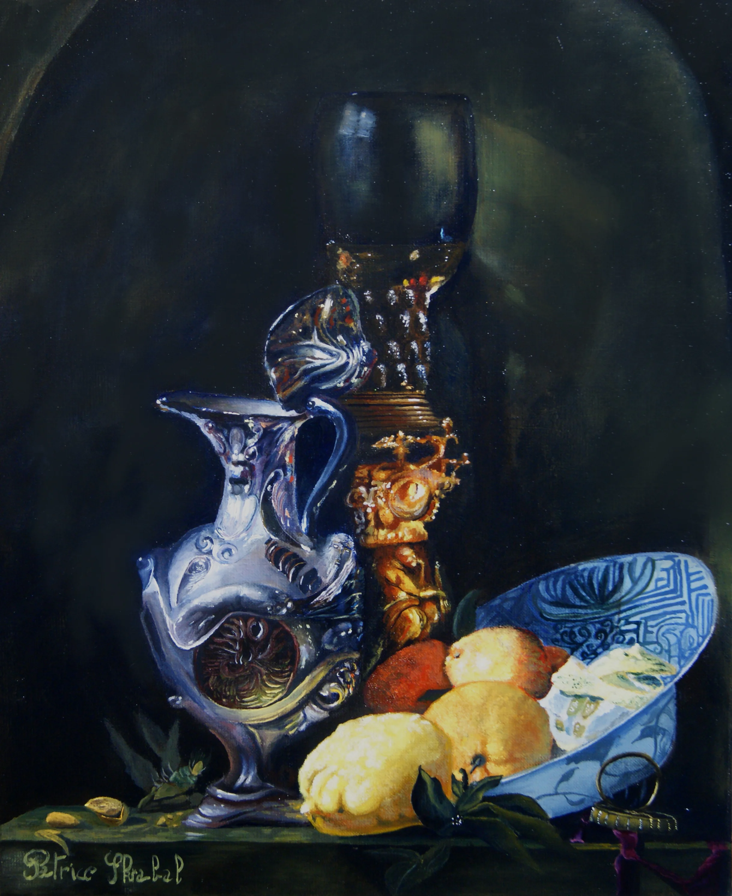 Nature morte à l'aiguière d'argent, d'après Willem van Aelst, par Patrice Skrabal