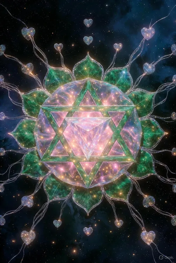 Illustration du chakra du Cœur, quatrième des sept chakras