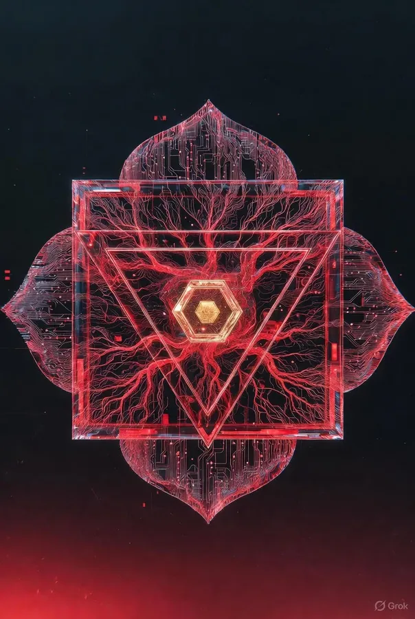 Illustration du chakra Racine, premier des sept chakras