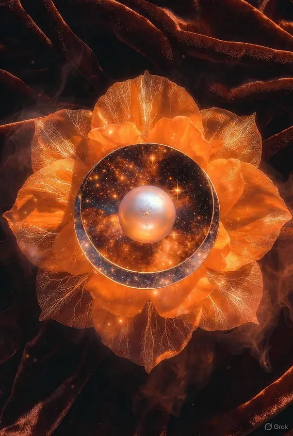Illustration du chakra Sacré, deuxième des sept chakras