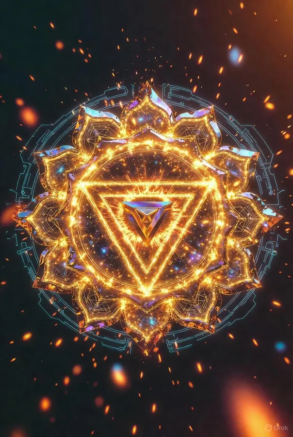 Illustration du chakra du Plexus solaire, troisième des sept chakras
