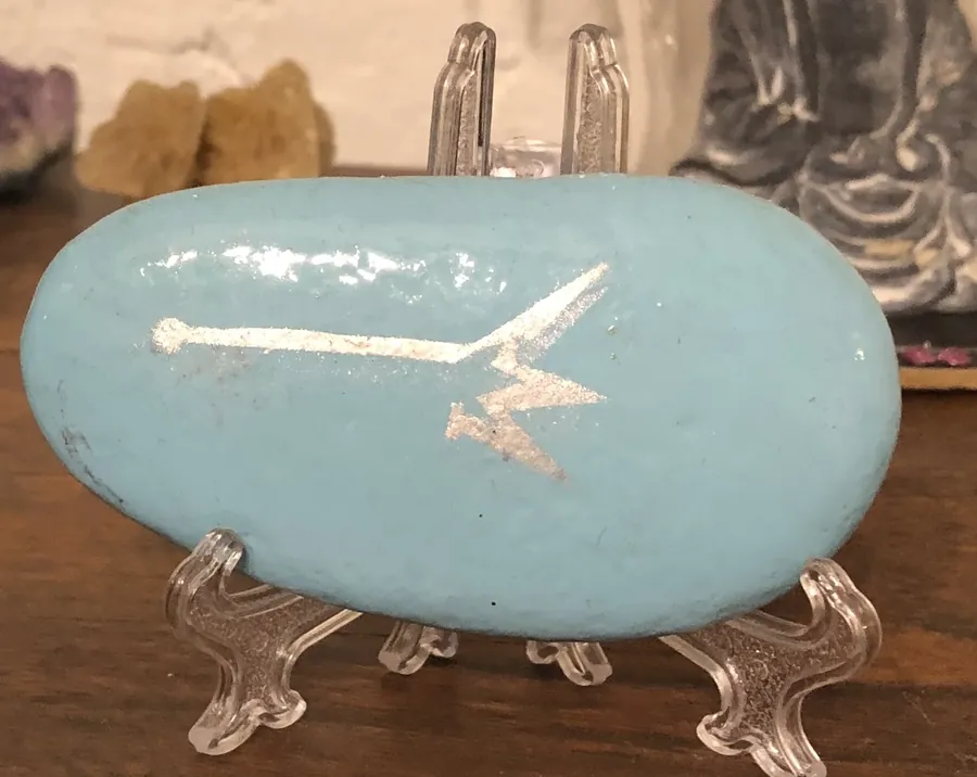 Galet du rayon turquoise