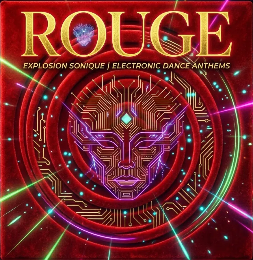 Pochette de l'Album Rouge, compositions rythmées au synthétiseur de Patrice Skrabal