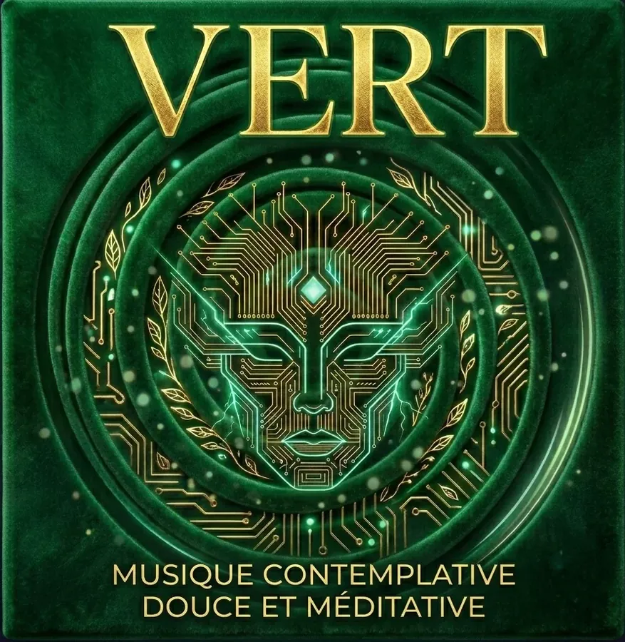 Pochette de l'Album Vert, compositions calmes au synthétiseur de Patrice Skrabal