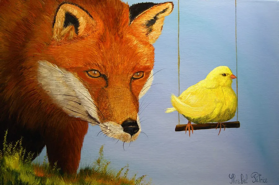 Peinture animalière intitulée Mon tendre ami, par Patrice Skrabal