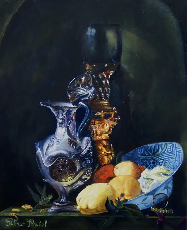 Nature morte à l'aiguière d'argent, d'après Willem van Aelst, par Patrice Skrabal