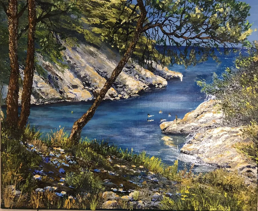 Peinture des calanques de Cassis en Provence, par Patrice Skrabal